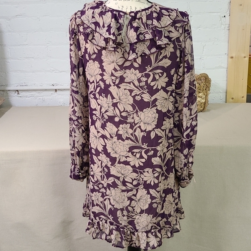 - ZARA Dress Ruffled Floral Size Medium - Picture 7 of 12